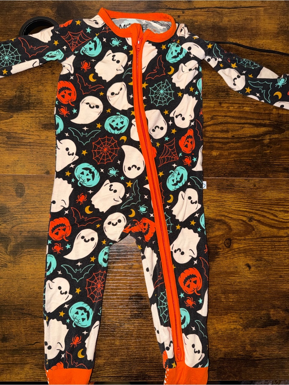 Monkeeroos 6-12M Halloween Bamboo Convertible Footie Pajamas